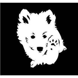 日本スピッツ ステッカー スピッツ カッティングステッカー仔犬 車 名