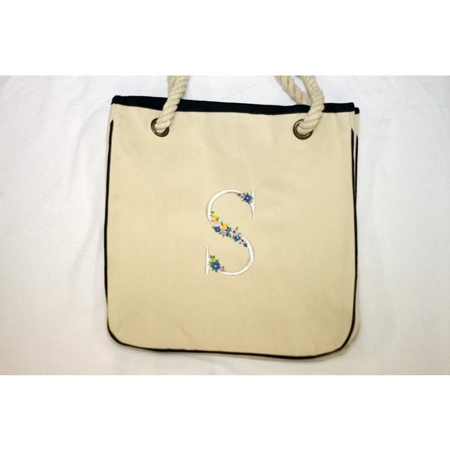 アウトレット品 Flowerイニシャル刺しゅうキャンバスロープ