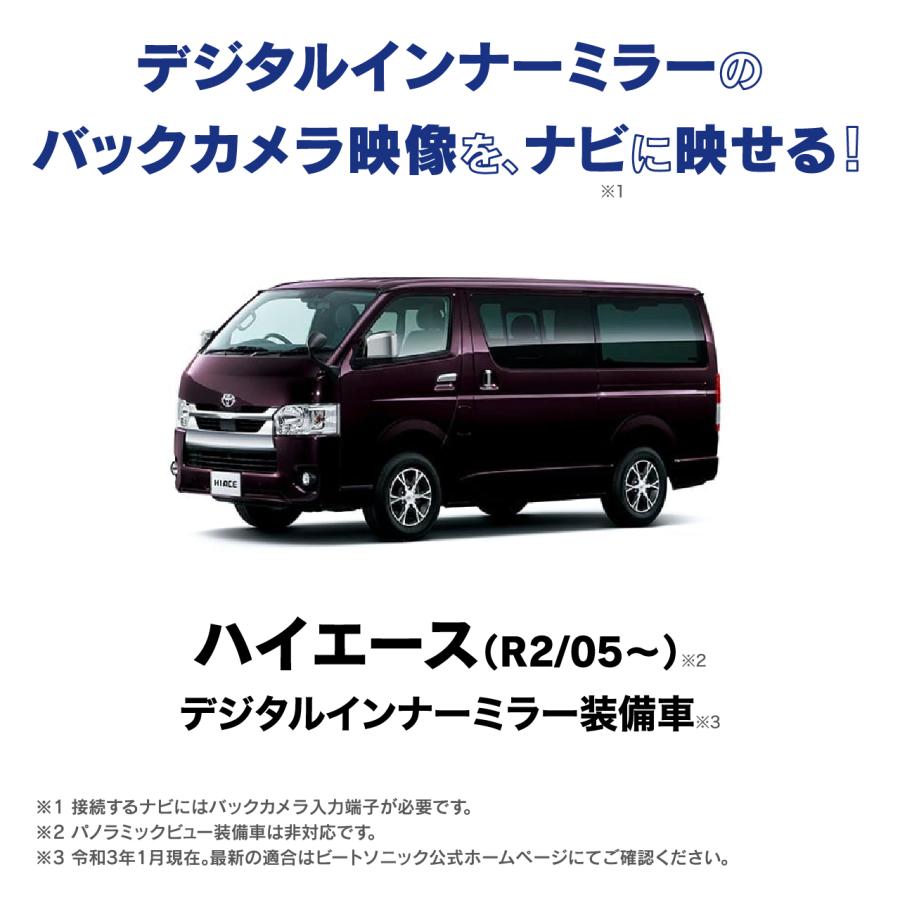 カメラアダプター BC34 ハイエース デジタルインナーミラー付車R02/05- ビートソニック公式 |  | 01