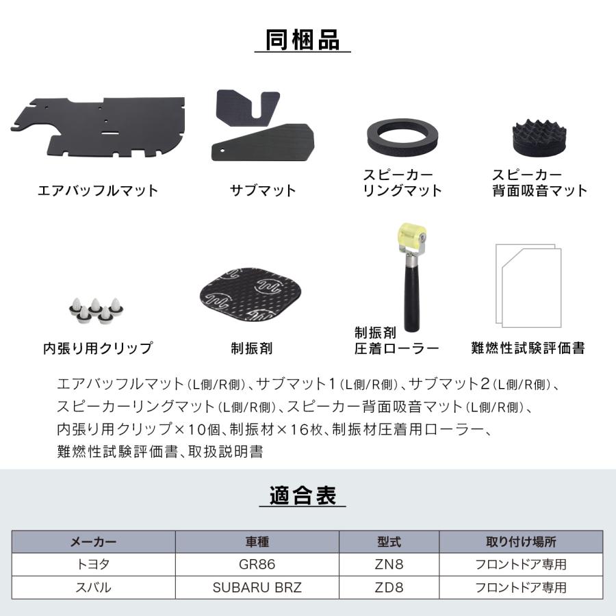 車種専用デッドニングキット DMS-T101 トヨタ GR86/スバル SUBARU BRZ
