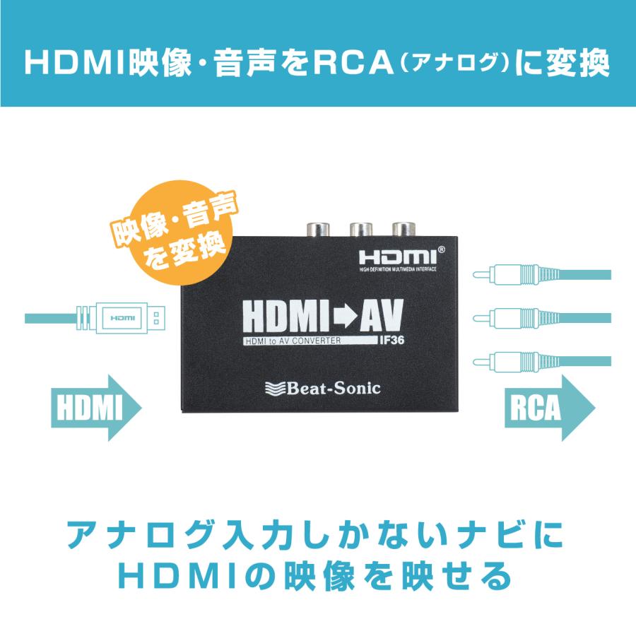 ビートソニック HDMIRCA変換インターフェースアダプターIF36ハーネス付き インターフェースアダプター IF36 Amazon Fire TV Stickに最適 HDMIの