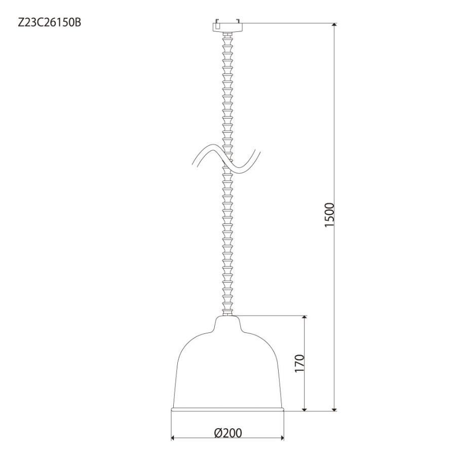 ペンダント スポット照明 シンプル 長さ調節可能 照明灯具 ジブロ Temoto(テモト アルミシェード付き 150cm) Z23C26150B E26 黒 日本製【LED電球別売】の画像