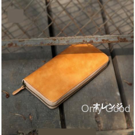 新品多機能栃木レザー長財布ヌメ革本革レザーメンズ財布大容量ロング