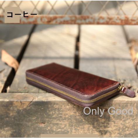 新品多機能栃木レザー長財布ヌメ革本革レザーメンズ財布大容量ロング