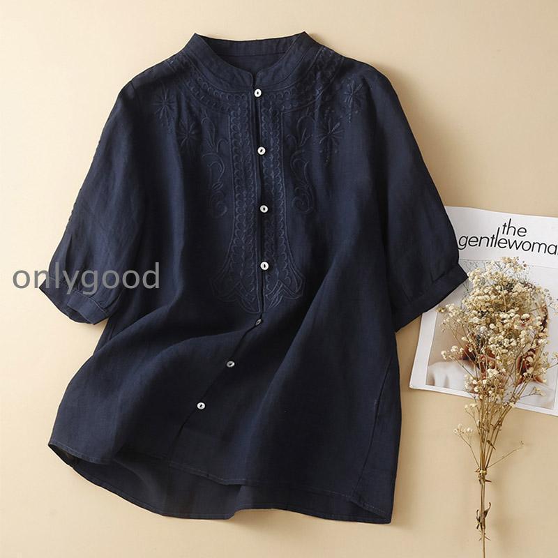 ブラウスシャツ レディース シャツ ブラウス 七分袖 前開き トップス