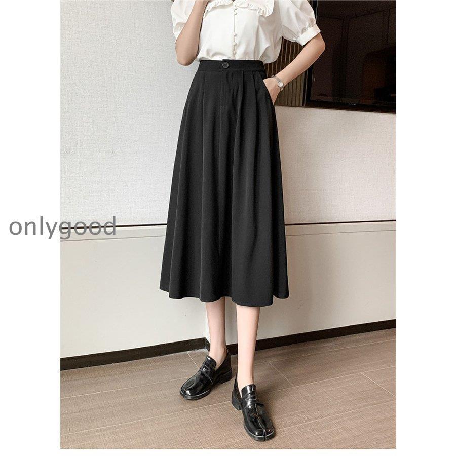 スカート 春夏 フレアスカート ロング 40代 レディース 黒 ロング