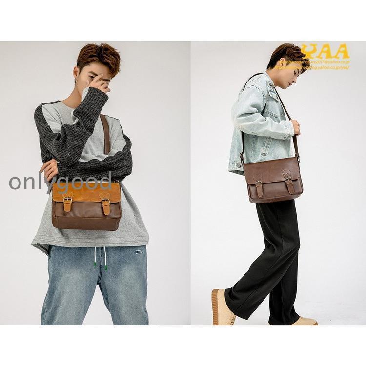 メンズ メッセンジャーバッグ おしゃれ カバン 鞄 PUレザー ショルダー