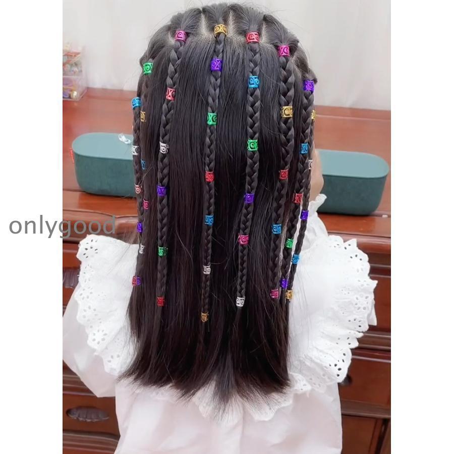 ヘアリング ブレイズビーズ 100個セット キッズ 子供 ヘアアクセサリー