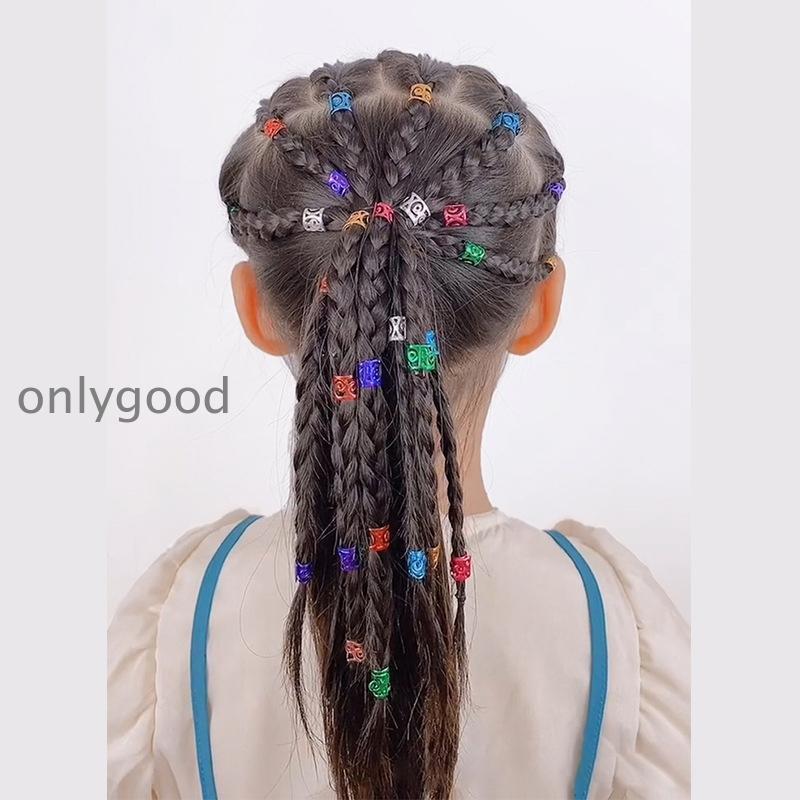 ヘアリング ブレイズビーズ 100個セット キッズ 子供 ヘアアクセサリー