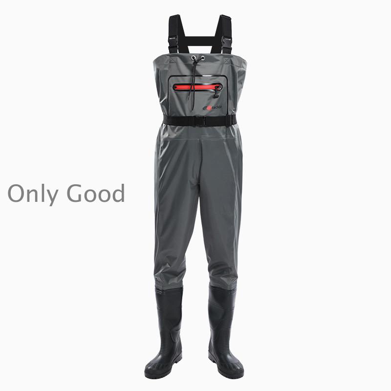 【新品】チェストハイウェダー 透湿素材 高品質 グレー Lサイズ　渓流　トラウト 新品】チェストハイウェダー 透湿素材 高品質 グレー Lサイズ