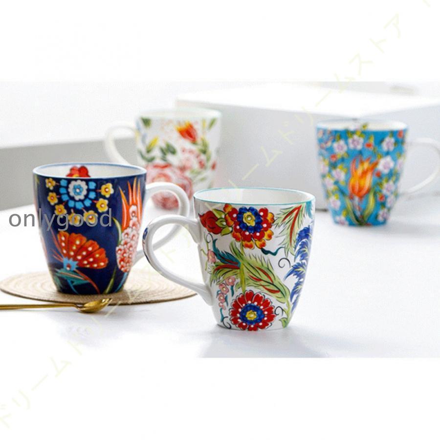マグカップ陶器フラワーデザイン立体花コーヒーカップ ティーカップ北欧カフェ風食器 マグカップ 北欧 マグ かわいい コーヒーカップ コップ 珈琲マグ