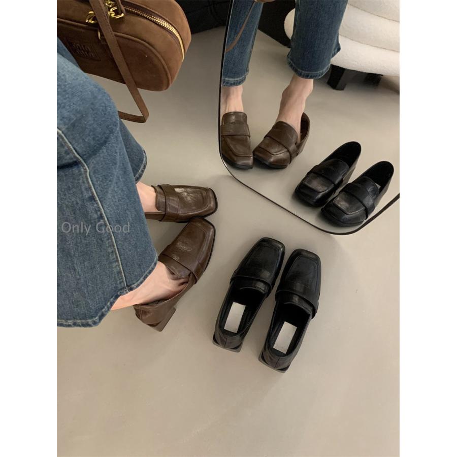 パンプス スリッポン モカシン レディース ローファー チャンキー