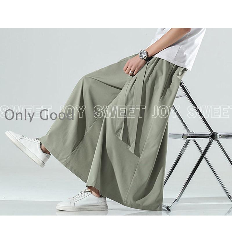 ワイドパンツ 袴パンツ メンズ サルエルパンツ 夏 パンツ ガチョウ