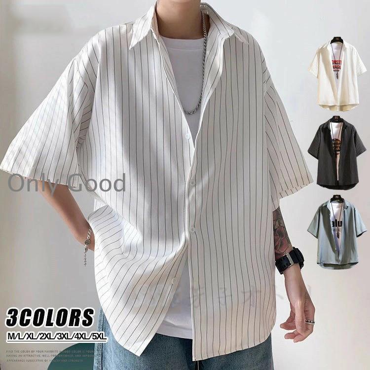 ホワイトストライプコットン半袖シャツ WACKO MARIA（ワコマリア） SOKTAS / STRIPED OPEN COLLAR SHIRT