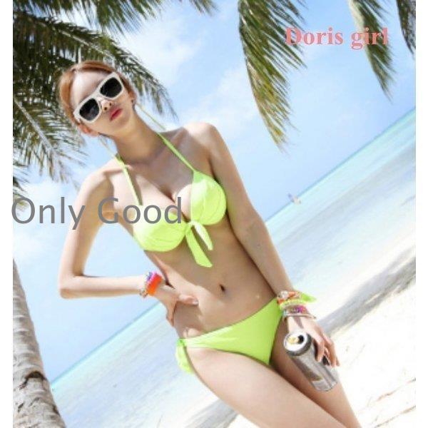 ビキニレディース水着ホルターネックセパレート無地スイムスイミング50