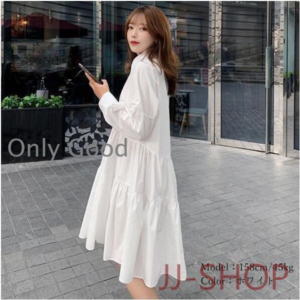 極美品✨ ワイズ　総柄　シャツ ワンピース　フリル　ゆったり　希少　オシャレ シャツワンピース レディース ワイドフリル 夏 秋 春 白 黒 20代 30代