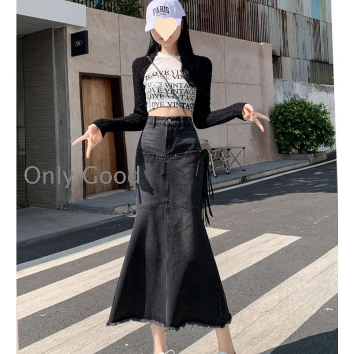 デニムスカート マーメイドスカート レディース タイトスカート ロング