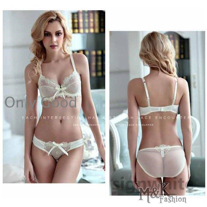 ブラ＆ショーツセット 美胸 ランジェリー ブラジャー 透ける美しい下着