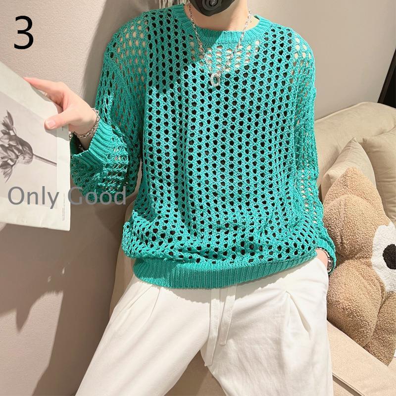 穴あきニットサマー ニット トップス 春夏秋 メッシュニット