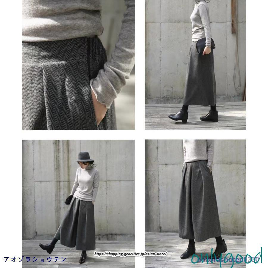 ワイドパンツ 秋 冬 レディース ボトムス ガウチョパンツ ゆったり