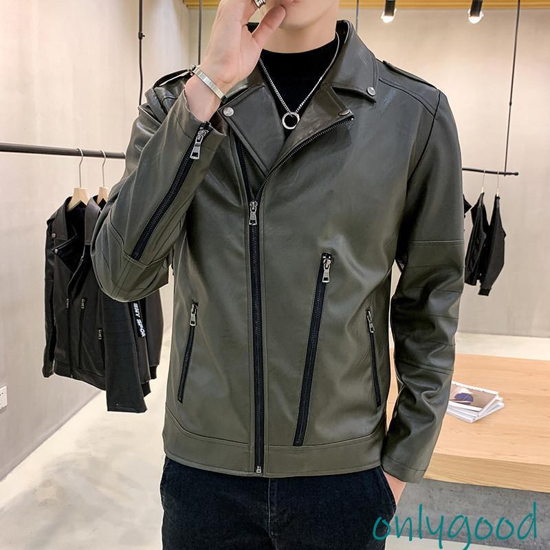 ライダースジャケット メンズ 高品質加工 秋服 ポケット付き