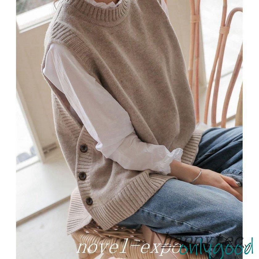 ニットベスト レディース 40代 春 秋 冬 ベストセーター ノースリープ