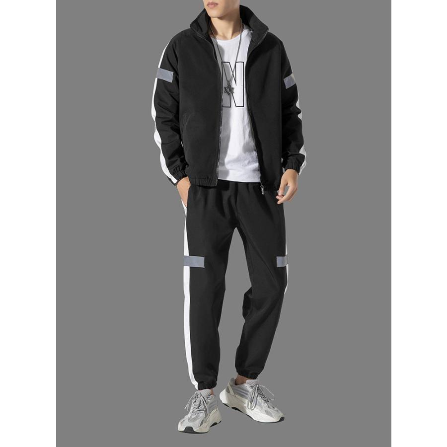 セットアップ メンズ 秋服 春物 ジップアップ パーカー ジャージ