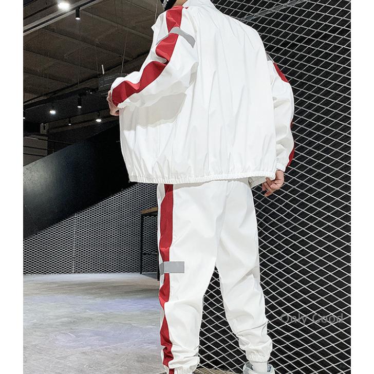 セットアップ メンズ 秋服 春物 ジップアップ パーカー ジャージ 文字