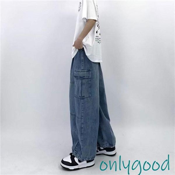 バギーパンツ メンズ デニム ワイド ジーンズ 太め 大きいサイズ