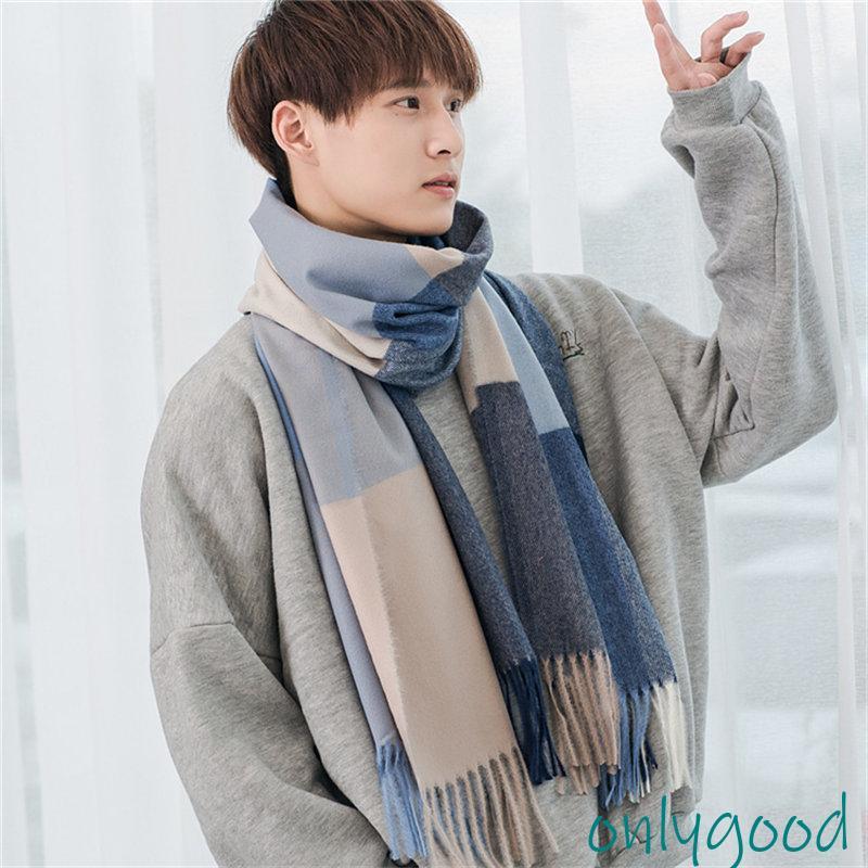 ストール マフラー メンズ 配色 春秋冬 大判 洗える 学生 防寒