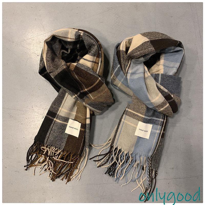 ストール マフラー メンズ チェック柄 春秋冬 大判 洗える 防寒