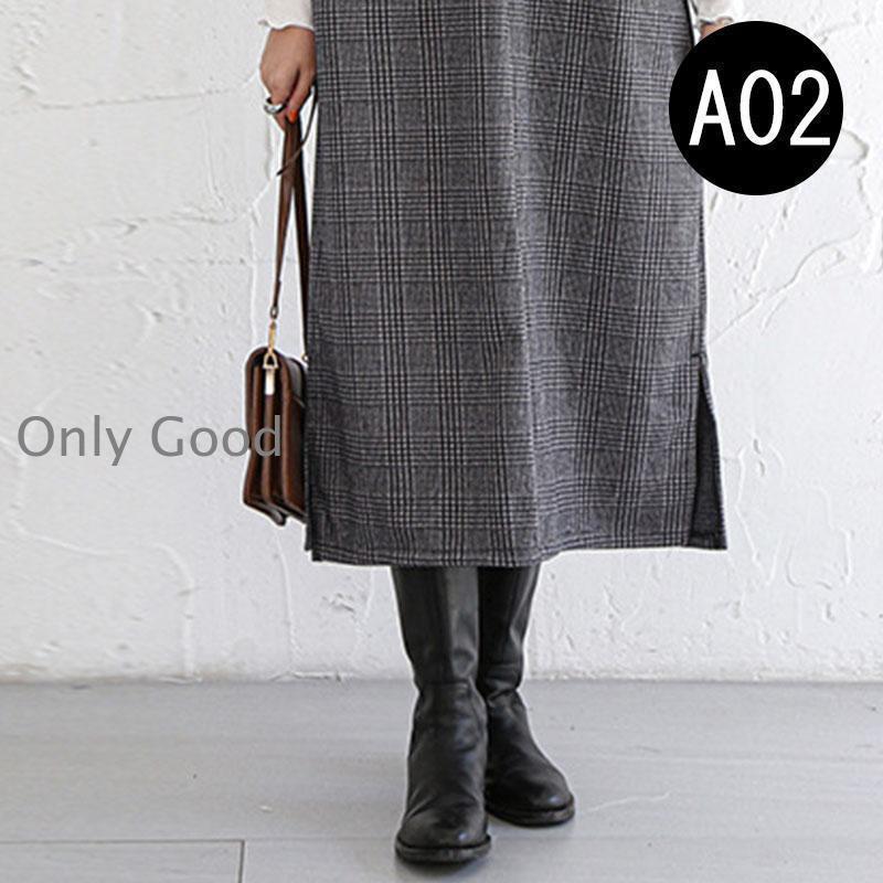 ジャンパースカート 大人 冬 秋冬 vネック ウール調 低身長 膝丈 40代