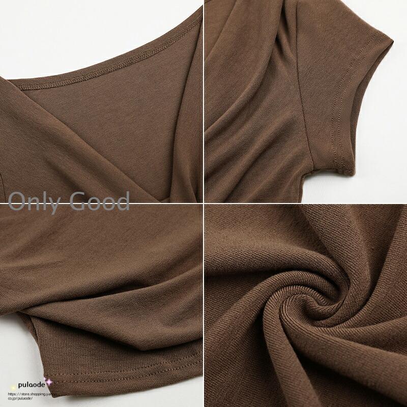 カットソー ドレープ 半袖 オフショルダー トップス レディース