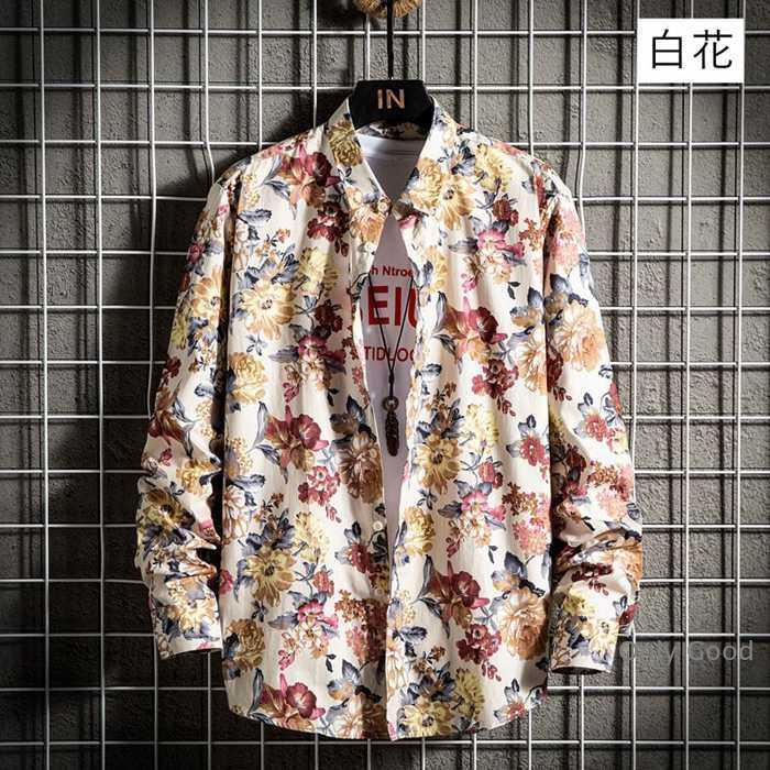 アロハシャツ メンズ 長袖 シャツ 花柄シャツ 開襟 長袖シャツ
