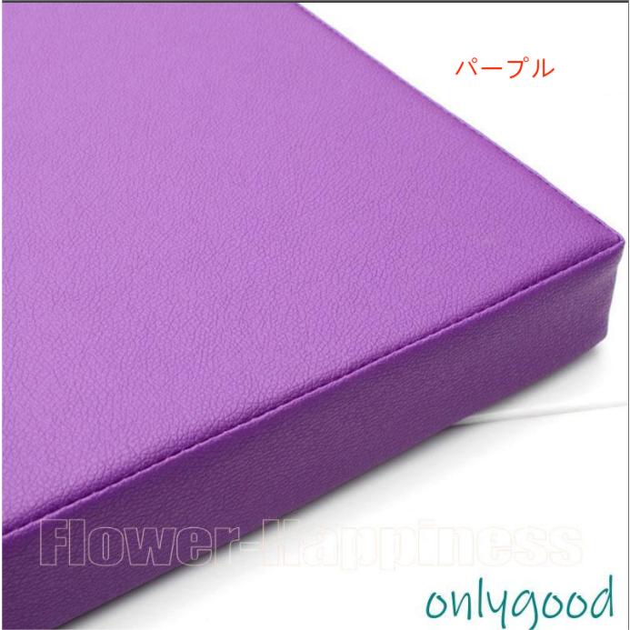 パープル 紫 本革レザークッション 座布団 合皮 レザークッション 正方形 四角 角型 無地 レザー調