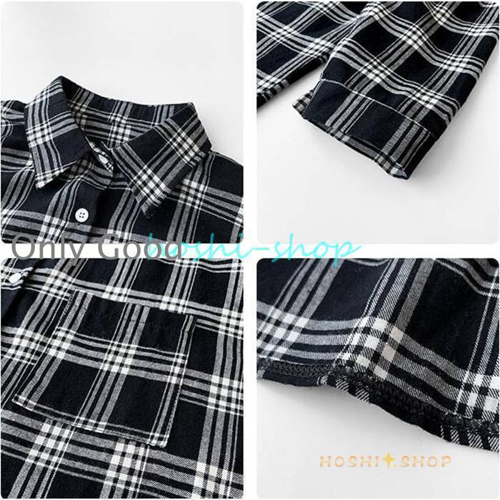 チェックシャツ ブラウス レディース 長袖 チェック柄 開襟シャツ
