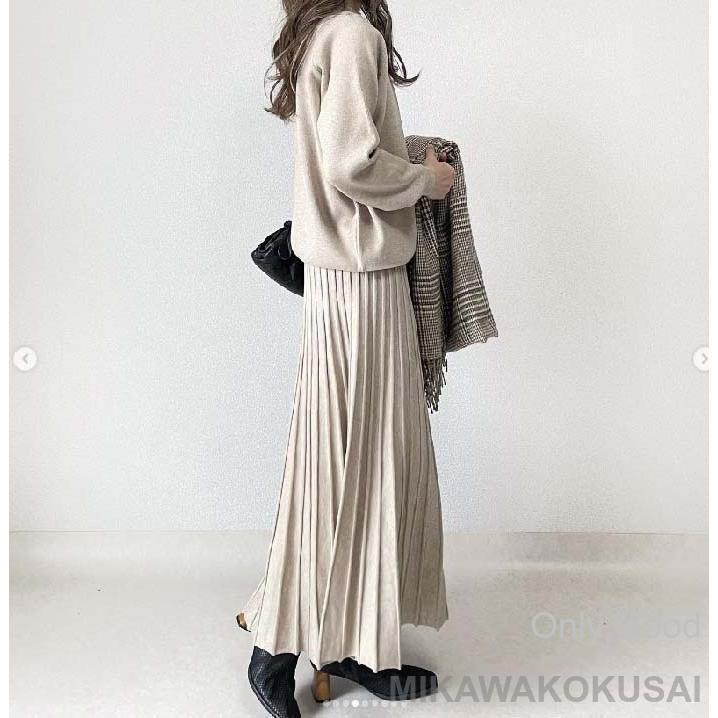 セットアップ レディース 秋 冬 ニット セーター スカート プリーツ