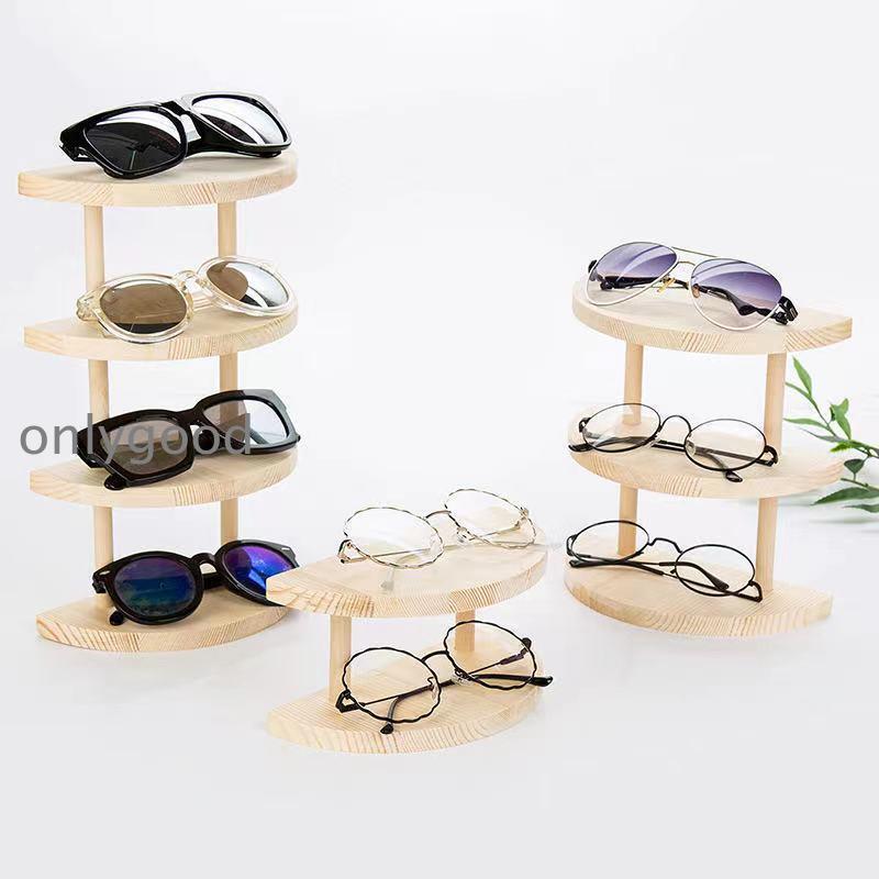 眼鏡スタンド メガネ置き サングラス ディスプレイ コレクション 半円形 木製 インテリア 眼鏡棚｜onlygood｜02
