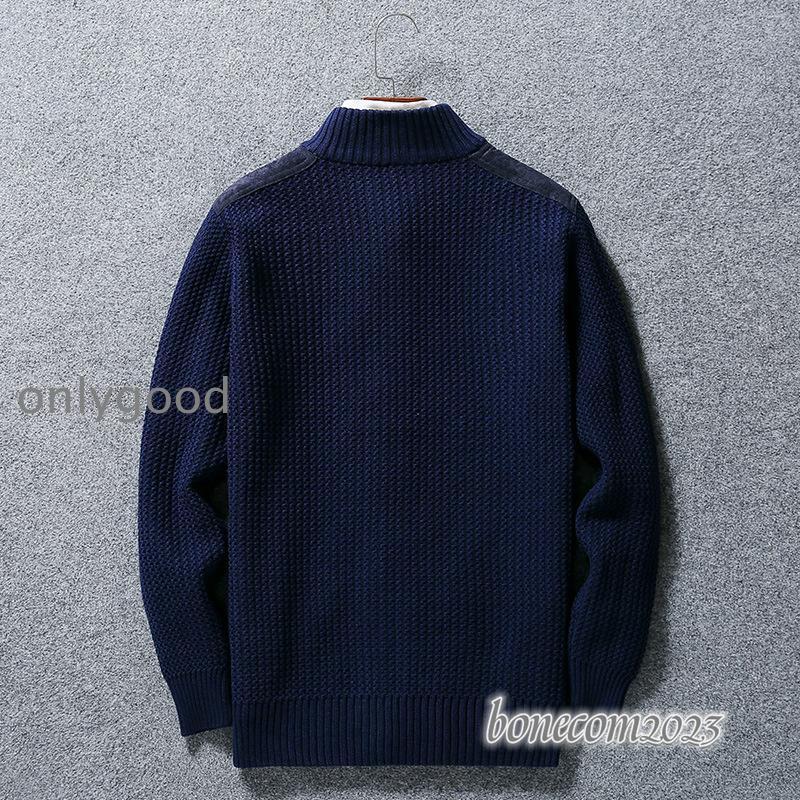 カーディガン セーター ニット メンズ ジップアップ 無地 前開き トップス アウター 羽織り カーディガン セーター ニット メンズ ジップアップ 無地 前開き