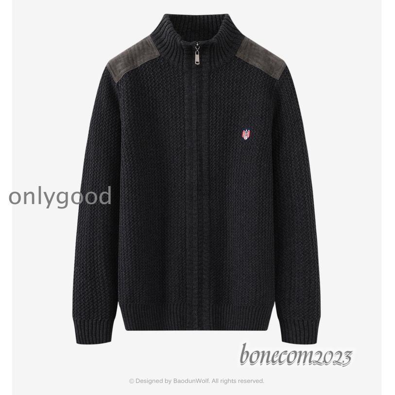 カーディガン セーター ニット メンズ ジップアップ 無地 前開き