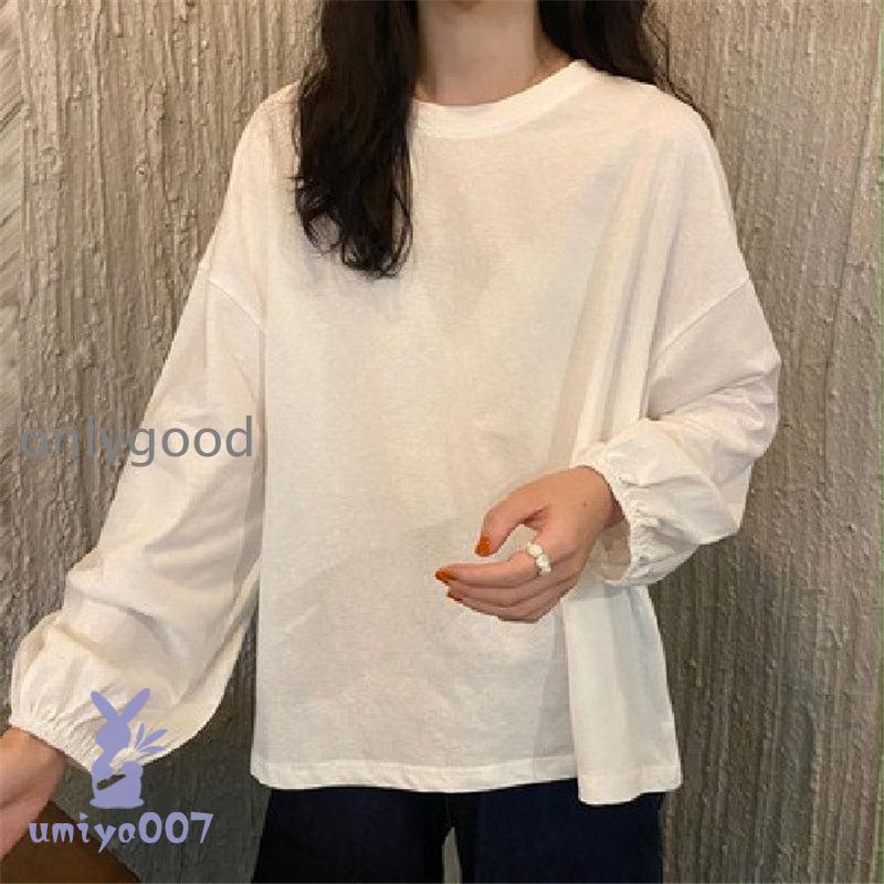 tシャツ カットソー 長袖 Tシャツ レディース 春 秋 冬 パフスリーブ