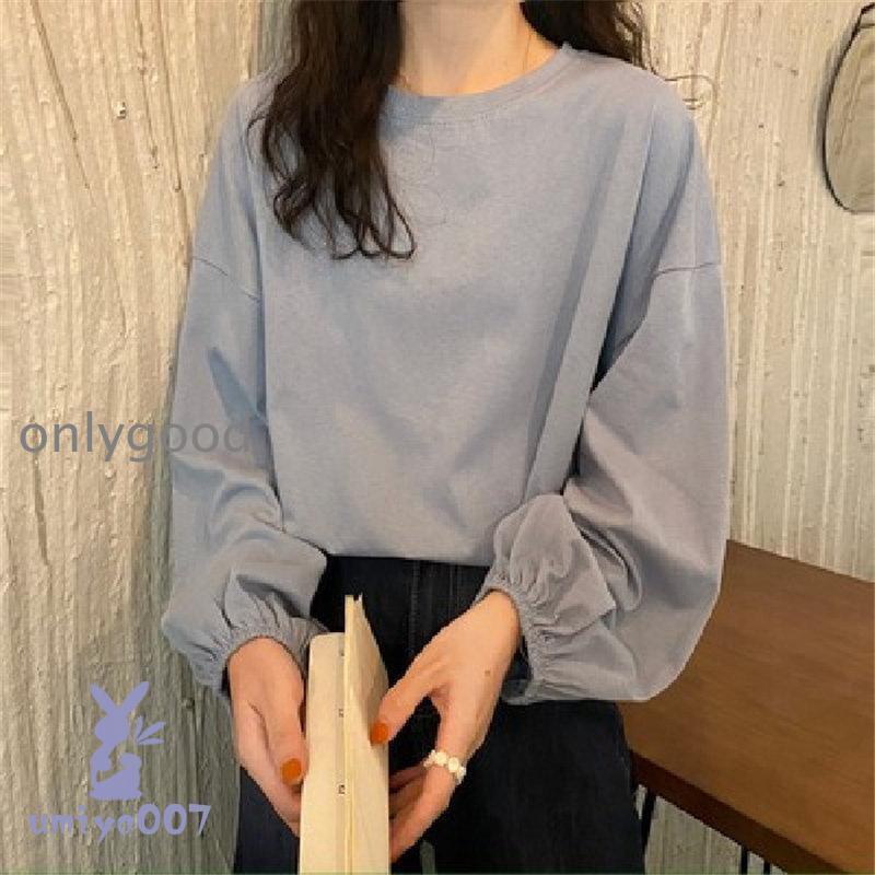tシャツ カットソー 長袖 Tシャツ レディース 春 秋 冬 パフスリーブ
