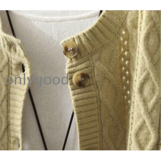 ケーブル編み カーディガン ニット ざっくり ケーブルカーディガン