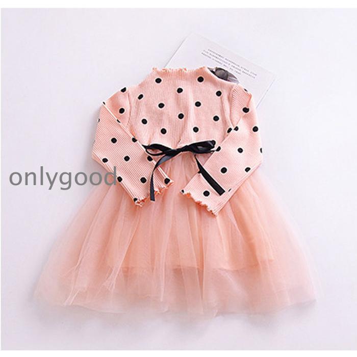 水玉柄ワンピース きれいめ 秋 七五三 女の子 ベビー ドレス 長袖  結婚式 子供 ドレス 祝い 赤ちゃん 誕生日 服 1歳2歳3歳4歳 バースデー キッズ 春 | ブランド登録なし | 17