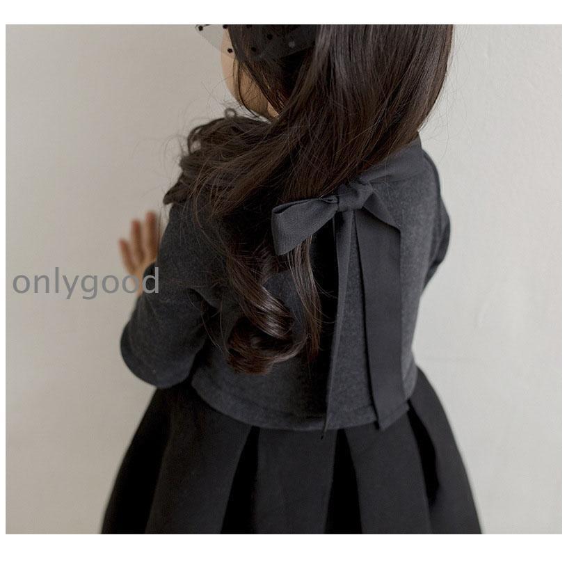 子供ワンピース シンプル  入学式 ブラック 黒 グレー こどもドレス ピアノ 発表会 七五三 キッズ服 子供服 お受験 面接 説明会 キッズワンピース 冠 | ブランド登録なし | 18