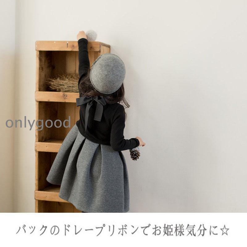 子供ワンピース シンプル  入学式 ブラック 黒 グレー こどもドレス ピアノ 発表会 七五三 キッズ服 子供服 お受験 面接 説明会 キッズワンピース 冠 | ブランド登録なし | 03