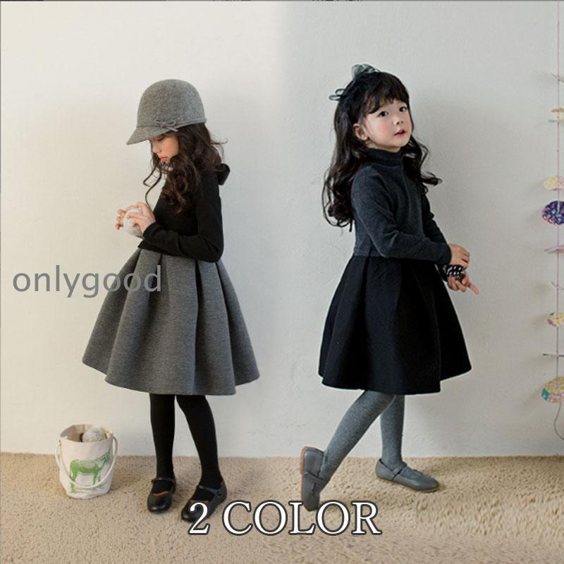 子供ワンピース シンプル  入学式 ブラック 黒 グレー こどもドレス ピアノ 発表会 七五三 キッズ服 子供服 お受験 面接 説明会 キッズワンピース 冠 | ブランド登録なし | 05