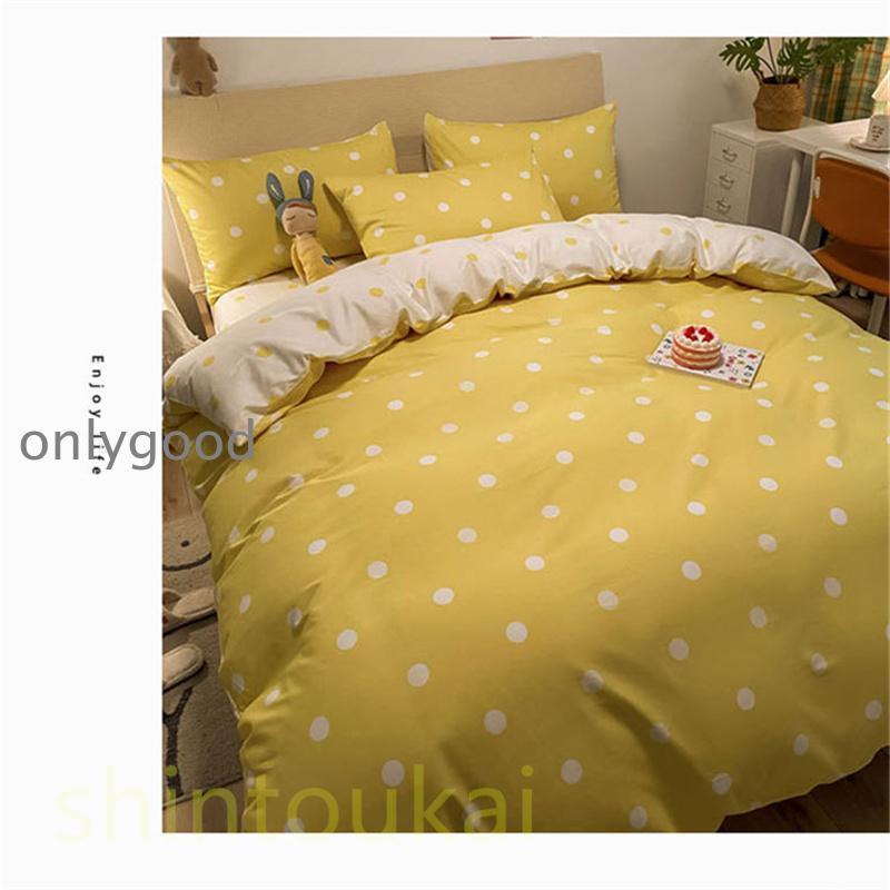 布団カバーセット ドット柄 可愛い 棉 寝具 ベッドカバー 3点セット