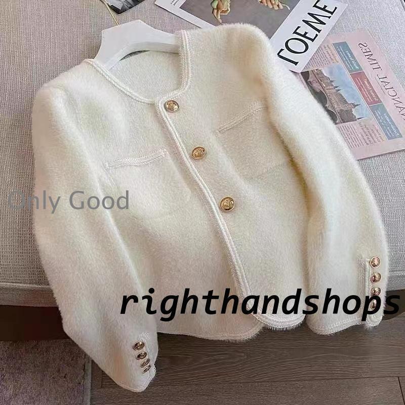 ブレザージャケット レディース ノーカラージャケット  ツイード 長袖 ニット アウター 韓国風 春 秋 冬 オフィス カジュアル 入学式