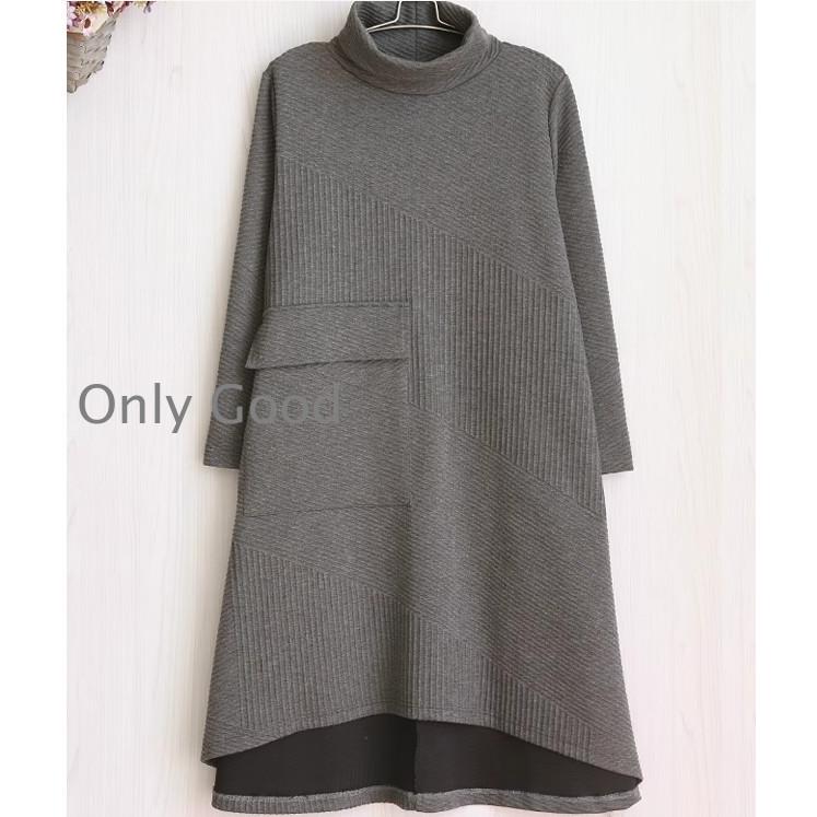 ワンピース チュニック 冬 ロング レディース 40代 膝丈 長袖 厚手